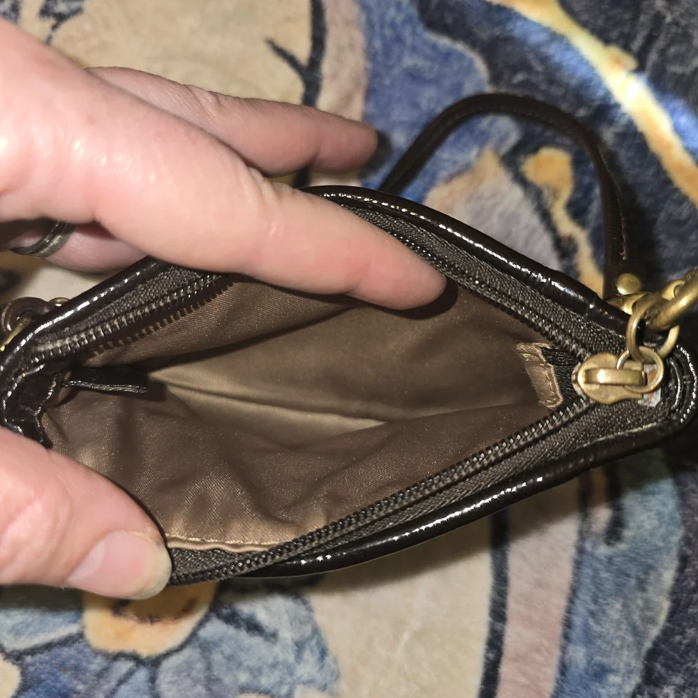 Coach Beige and Brown Madison Wristlet